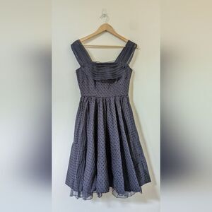 Anthropologie Girls From Savoy Navy Peggy Sue Pinup Midi Dress Size 4 Twee Y2K